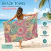 Boho Mandala Beach Towel flat print Colorful Floral Bath Towels for Adults Large Summer Pool Party Outdoor Travel Decor