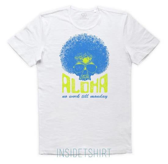 AFRO SKULL T-SHIRT jersey aloha sunglasses hawaiian surf skull T-SHIRT MAN S