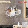 Modern Minimalist Bathroom Wall Shelf With Carbon Steel Material For Storage And Organization