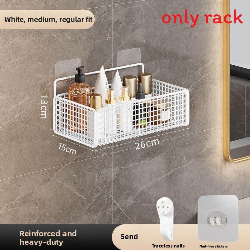 Modern Minimalist Bathroom Wall Shelf With Carbon Steel Material For Storage And Organization