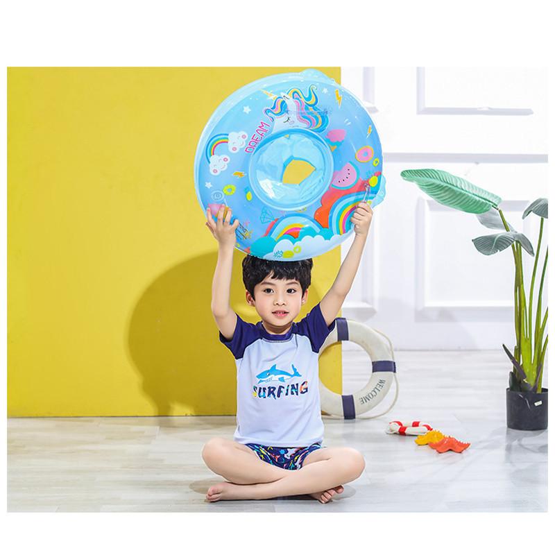Childrens Cartoon Unicorn With Pants Pocket Inflatable Swimming Ring Water Toy