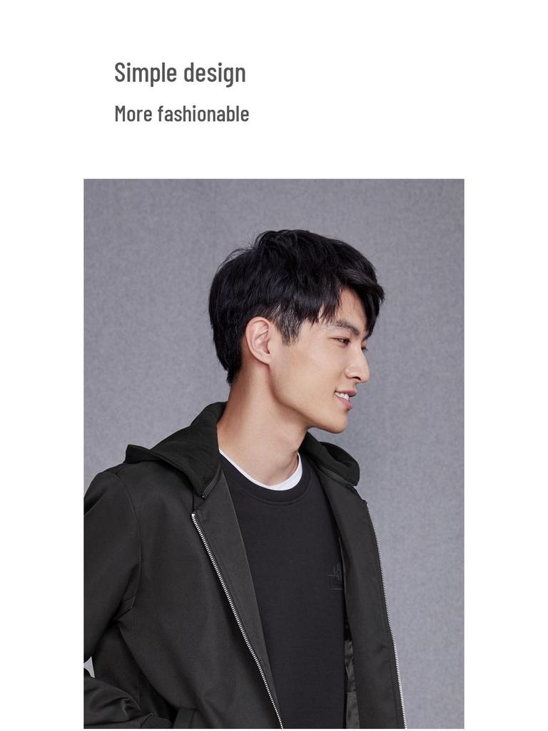 Men's Urban Casual Two-Way Jacket with Detachable Hood