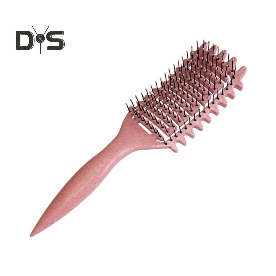 

Щетка для волос с мягкой щетиной, массажная для кожи головы, женская вентилируемая расческа для вьющихся волос, расческа для укладки волос, парикмахерский инструмент для девочек розовый