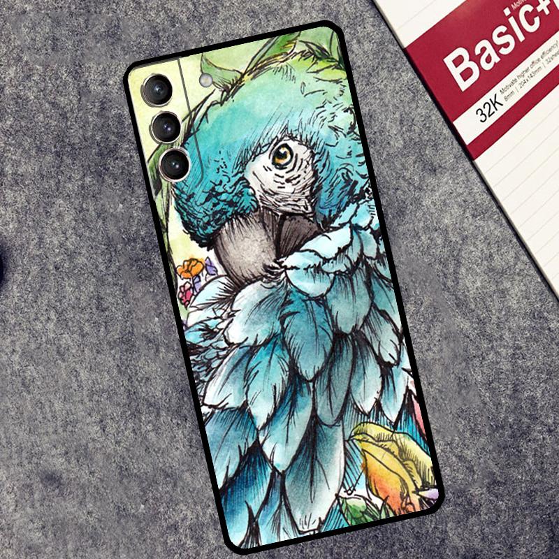 Colorful Parrots Case For Samsung Galaxy S24 S26 Ultra S10 S20 S21 S22 S23 Plus S25 FE S25 Ultra Cover Coque