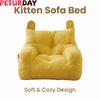 Bear Ear Pet Sofa Bed Cover is soft and replaceable, with storage pockets on the side, suitable for both kittens and adult cats, does not include