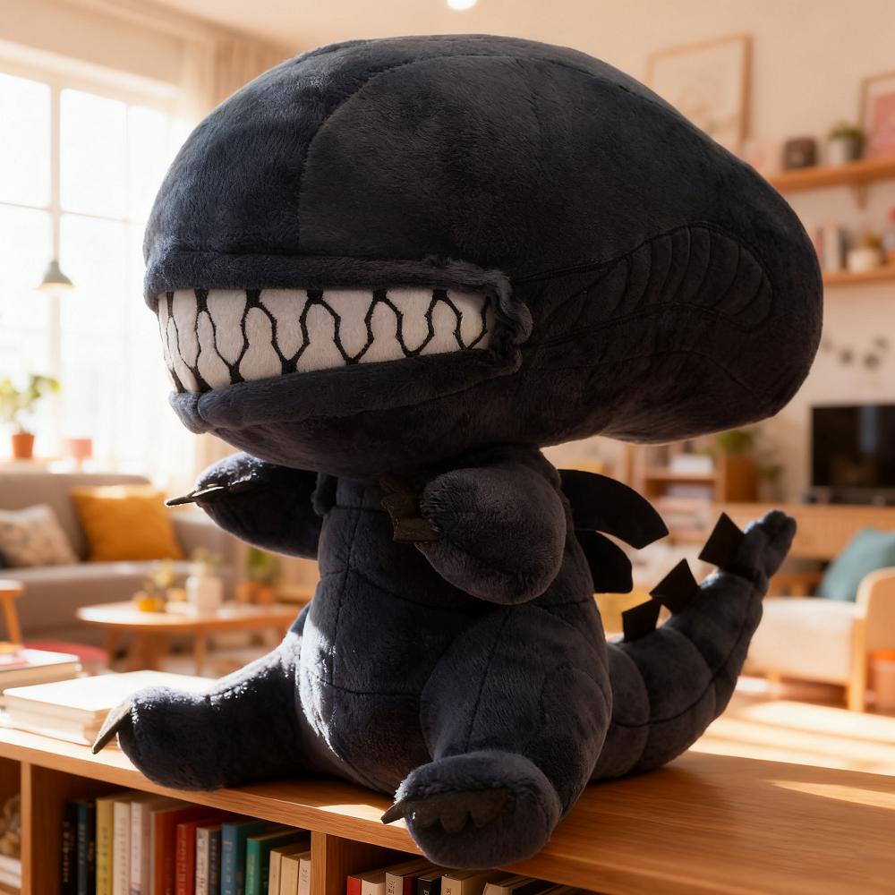 Cute Alien Xenomorph Plush Toy Soft Stuffed Animal Doll Plushie Throw Pillows Special Gift For Kids Kawaii Room Decoration Toy