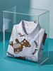 Men'S Short-Sleeve Polo Shirt with Flat Digital Print Design - No Texture - Featuring a Cute Teddy Bear And Text Print, Stylish And Easy Short