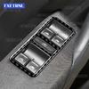 Window Lift Button Panel Real Soft Carbon Fiber Sticker For Volkswagen VW Polo MK5 6C 2015 2016 2017 LHD RHD Car Decor Trim