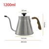 1.2L/ 42oz Coffee Kettle Thermometer Pour Over Stainless Steel Coffee Tea Pot Gooseneck Kettles Drip Barista Accessories 2024