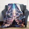 1pc Mystical Landscape Blanket, Lightweight Flannel Throw Blanket For Sofa, Bed, Travel, Camping, Living Room, Office, Couch, Chair, And Bed