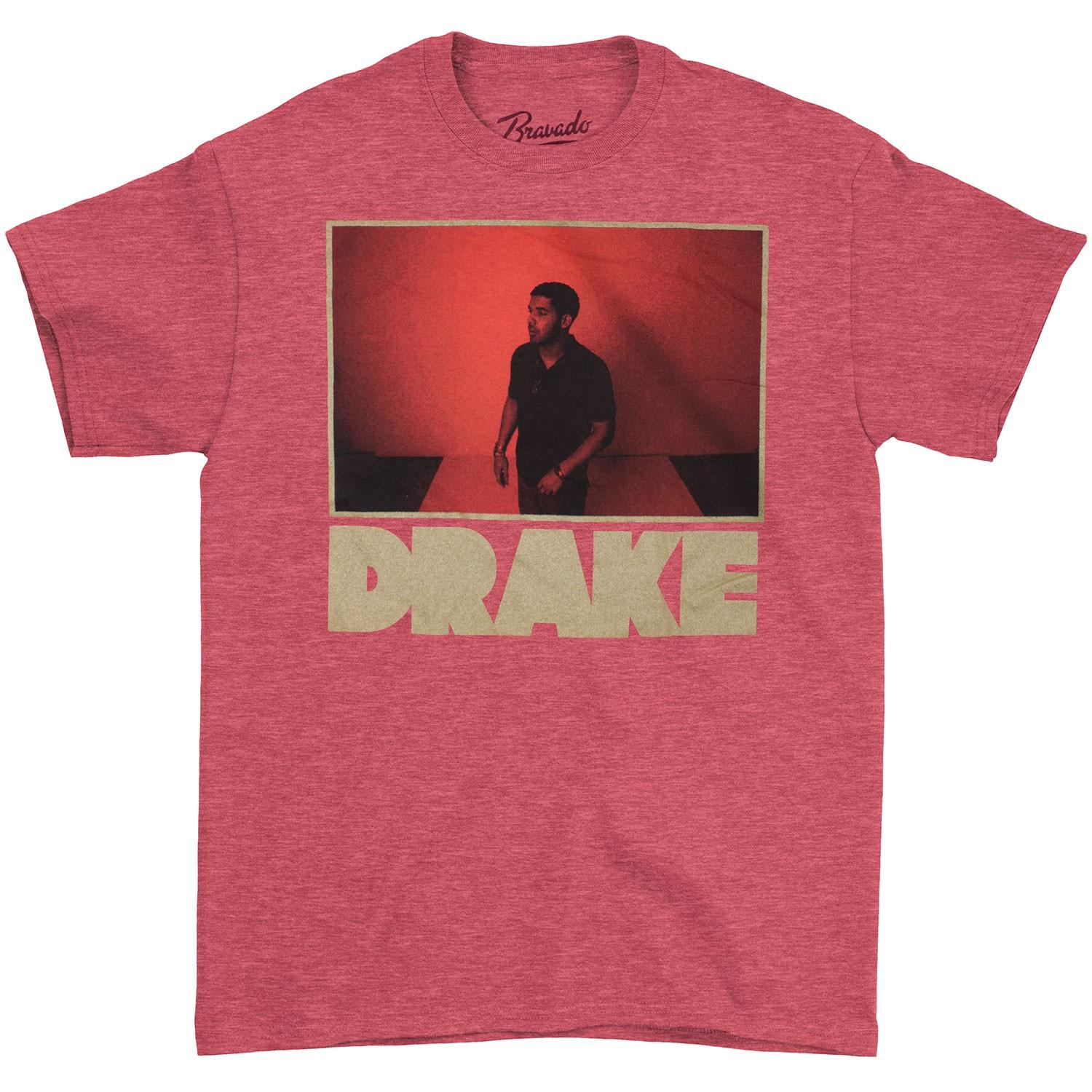 Men s Drake Red Photo Outline T-shirt X-Large Heather Red 3XL