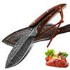 Kitchen Knife Butcher Boning Knife Feather Pattern Knife With Sheath Portable Stainless Steel Fruit Knives with Wooden Handle