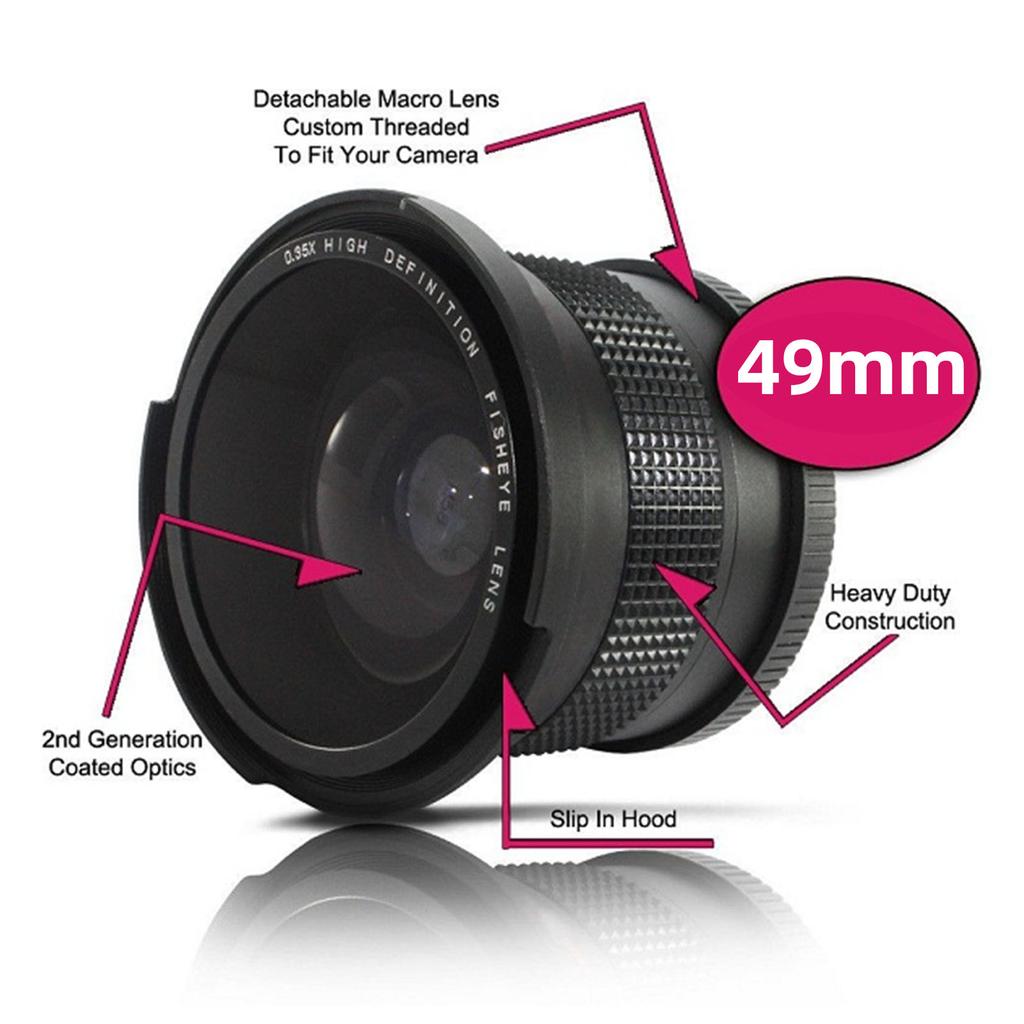 Fisheye Lens 0.35x Super Wide Angle Panoramic Macro 2 In 1 Detachable Lens AF IR Compatible Fisheye Lens Panoramic Fisheye Lens
