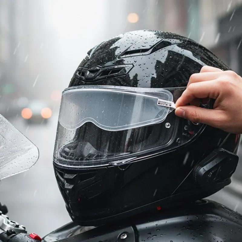 Anti-Fog Rainproof Film Motorcycle Helmet Clear Moto Safety Driving Helmet Accessories Helmet Lens Durable Nano Coating Sticker