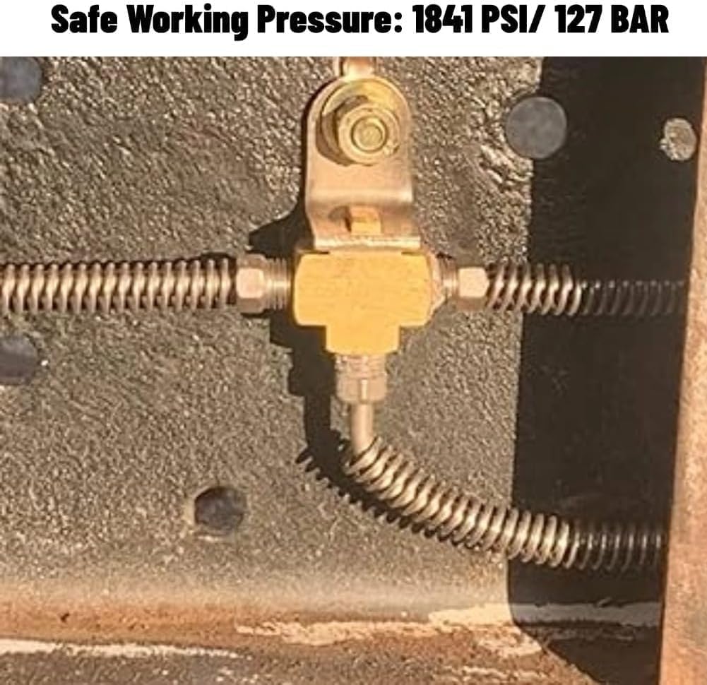 KIMISS Brake Pipe Union, Brake Pipe Union, Short Union with 3 Male Nuts M10