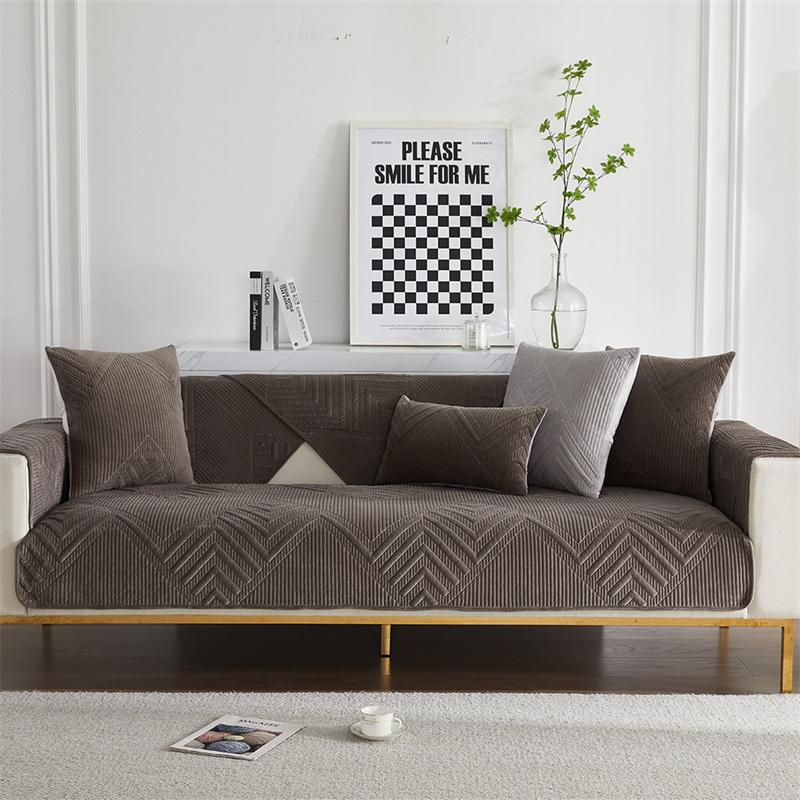 Nordic Solid Color Thicken Plush Sofas Covers Winter Universal Sofa Towel Anti-slip Couch Slipcover for Living Room Home Decor