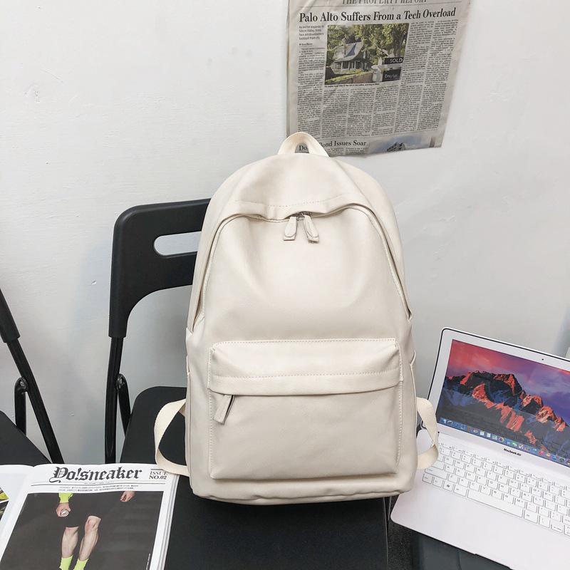 Large Capacity PU Leather Backpack - Unisex Casual Travel & College Bag