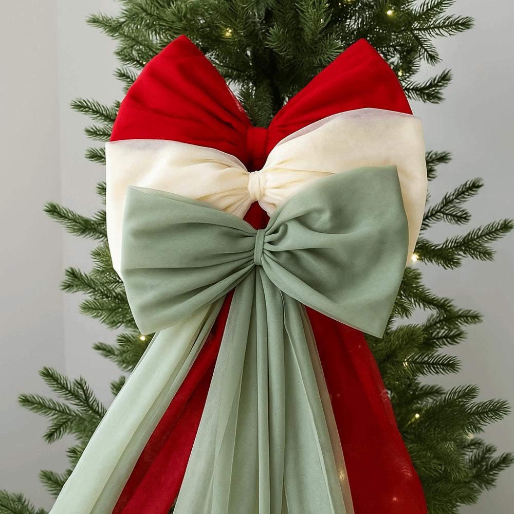 Decorative Bow Knot Baubles Exquisite Bow Hanging Ornaments Xmas Trees Pendant New Year
