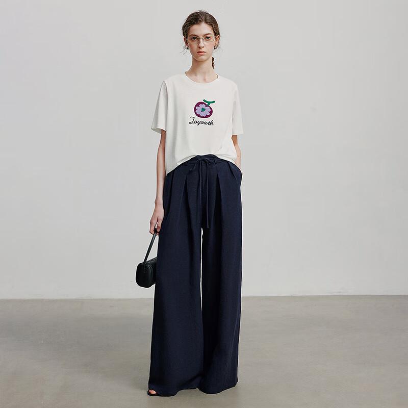 Women's Relaxed Fit Lyocell Linen Wide-Leg Casual Pants