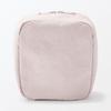 MUJI Wrinkle Nylon Square 14 x 16 x 6 84475870 Wide-Opening Pouch, Pink, Approx. cm,