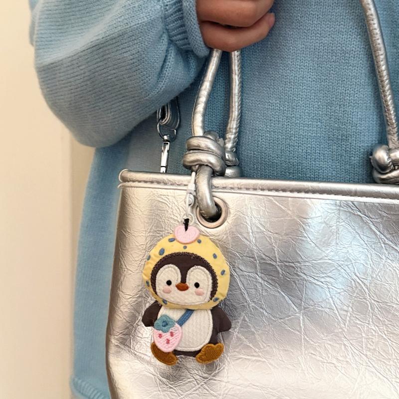 Cute Penguin Doll Plush Pendant Keychain Creative Cartoon Lanyard Necklace Stuffed Doll Toys Funny Backpack Decoration Gifts