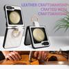 High Quality PU Leather Ring Holder Phone Case for Samsung Galaxy Z Flip 6 5 Flip6 Flip5 5G Protection Shockproof Cover