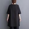 Kurzarm Plus Größe Schwarz Vintage Casual lose lange Tops Frauen Sommer T-Shirt