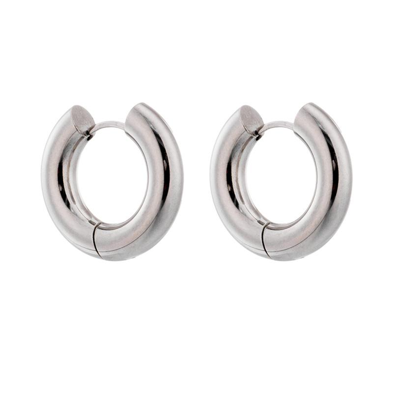 Gold Tone Chunky Huggie Hoop Earrings for Women