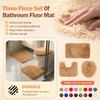 Bathroom Rug Set 3 Piece Includes Non Slip Bath Mat Contour Rug and Toilet Lid Cover Soft Shaggy Microfiber Absorbent Mat for Home Hotel Use