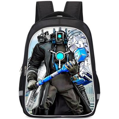 Kids School Backpack Boys With Anime Cartoon Print Breathable Padded Straps 20-35L Capacity Fits 12-inch Laptop