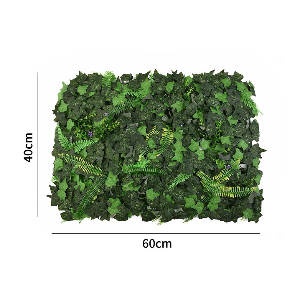 40x60cm Artificial Plant Mat Green Grass Square Plastic Simulation Lawn DIY Wall Panel With Small Flower Home Wall Decoration