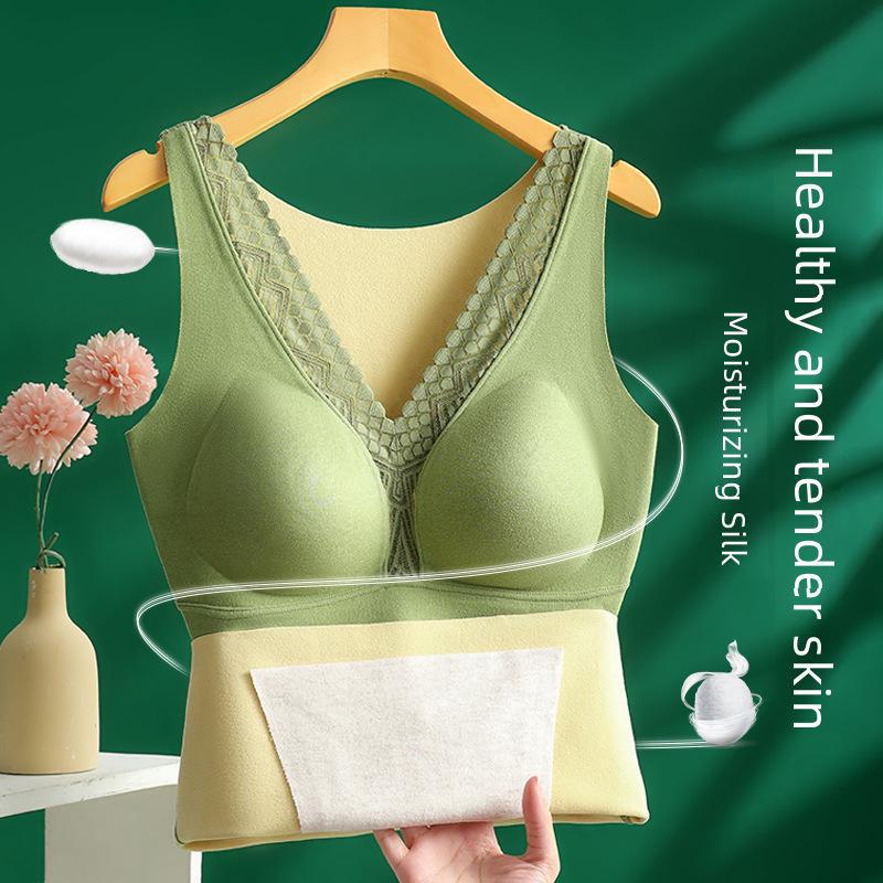 Women's Double-Sided Brushed Velvet Warm Vest with Thickened Chest Pads and Bottoming Thermal Underwear