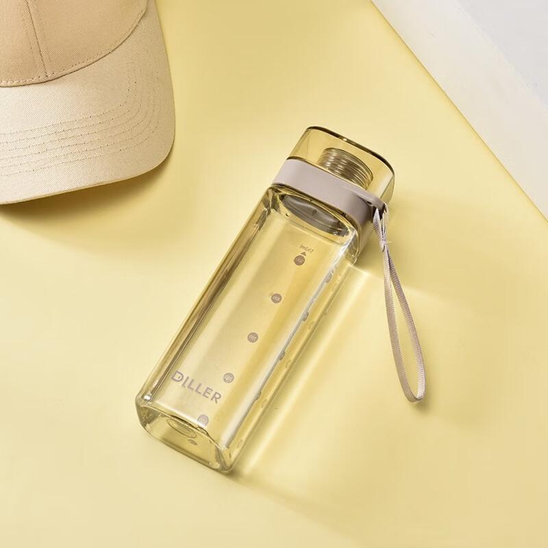 Diller Transparent Square Portable Water Bottle