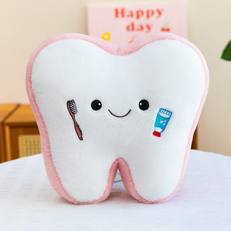 Creative Tooth Plush Pillow With Soft Pp Cotton For Kids Comfort And Dental Care Gift