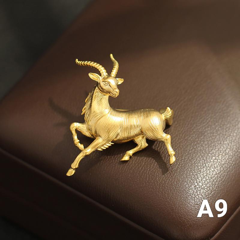 Shiny Sheep Goat Animal Brooch Rhinestone Pearl Decor Lapel Pin Elegant Women Jewelry for Coat Dress Bag Daily Decoration