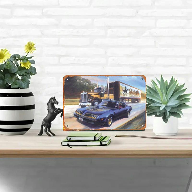 2D Flat Wooden 30*20cm Smokey and the Bandit Vintage Sign Retro Movie Poster Wall Decor for Bar, for Man Cave, Office, Garage, Home  Easy Installation