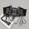 Damen Vintage Gotisches Spitze Elastischer Korsettgürtel Mode Einfarbige Kordel Punk-Accessoire Für Reife Damen Kleid Hemd Gürtel