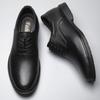 Men's shoes business leather shoes dress casual shoes spring low-top lace-up pure black leather cowhide large size gentleman