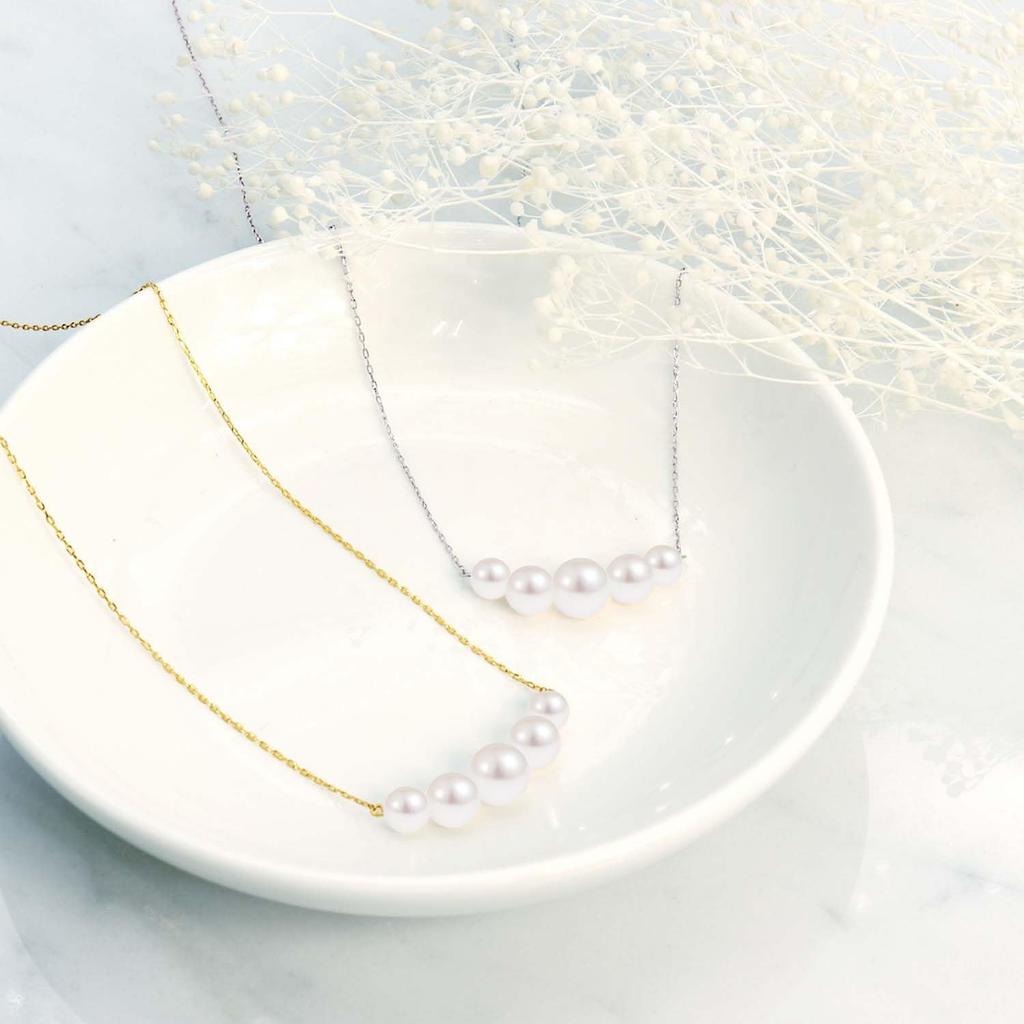 Lala Christie Damen Akoya Perlenkette, 18K Gold, 5-Perlenkette, lp71-0025-yg