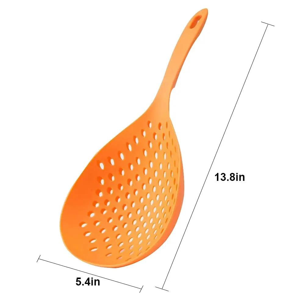 Strainer Scoop Colander Slotted Pasta Spoon Plastic Skimmer Spoon with Handle Food Drain Shovel for Kitchen Cooking