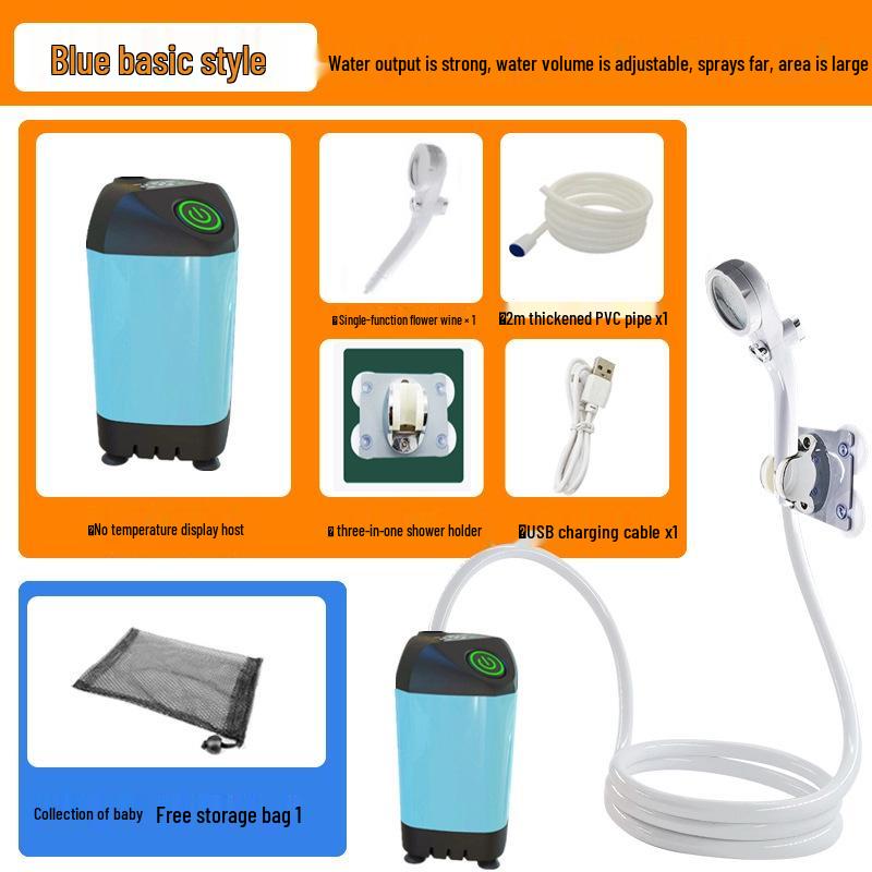 Portable Self-Priming Electric Shower for Outdoor and Rural Use
