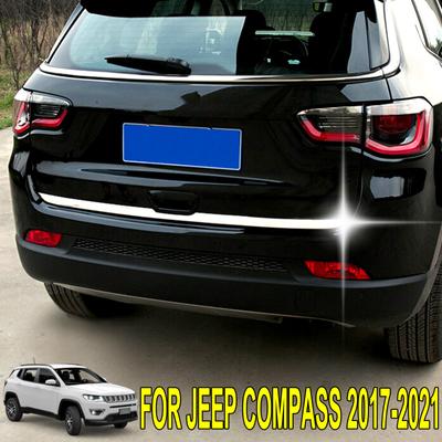 Chrome Stainless Steel Rear Tail Tailgate Boot Trunk Back Door Trim Cover Molding Lid For Jeep Compass 2017- Car