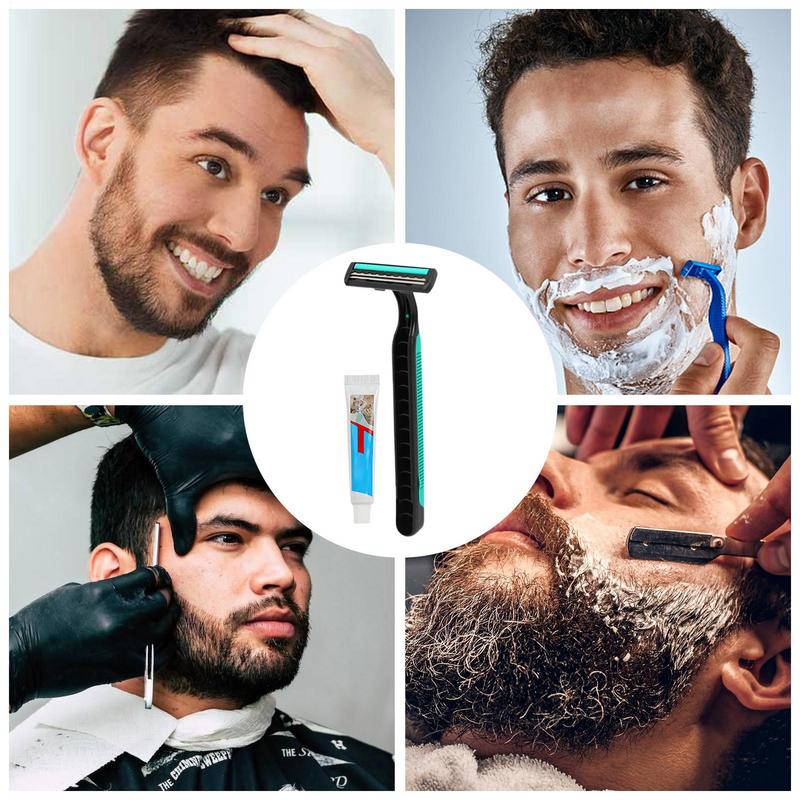 Portable Manual Shaver Beard MaintenanceTrimmer for Mens Grooming Travel Shaving Tool Mens Facial Hair Groomer for Chin Beard