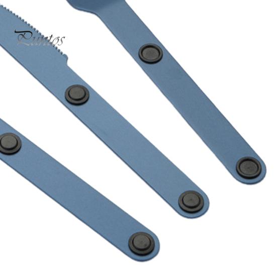 Sada magnetických náčiní Kovové příbory Potravinářské leštěný povrch BPA Free Venkovní cestovní Nůž Vidlička Lžíce Sada Camping Utensils