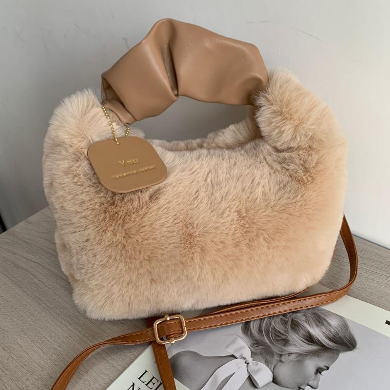 Pleated Cloud Plush Bag Autumn and Winter New Shoulder Handbag Women's Premium Handbag Messenger Bag