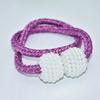 1 Pair Magnetic Curtain Tiebacks, Woven Rope Beaded Curtain Holders, Decorative Drapery Holdbacks for Living Room Bedroom