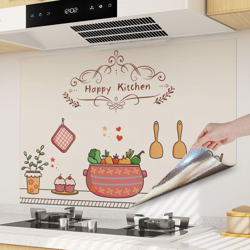 High-Temperature Resistant, Fireproof, Waterproof Kitchen Wall Sticker - Oil & Stain Proof for Stove, Range Hood, and Tile