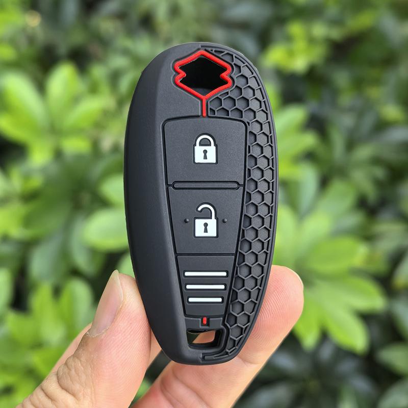 

Silicone Car Key Cover Case Keychain For Suzuki Baleno Ertiga Ciaz Ignis Kizashi Swift SX4 S-cross Vitara Alivio Kizaski чёрный