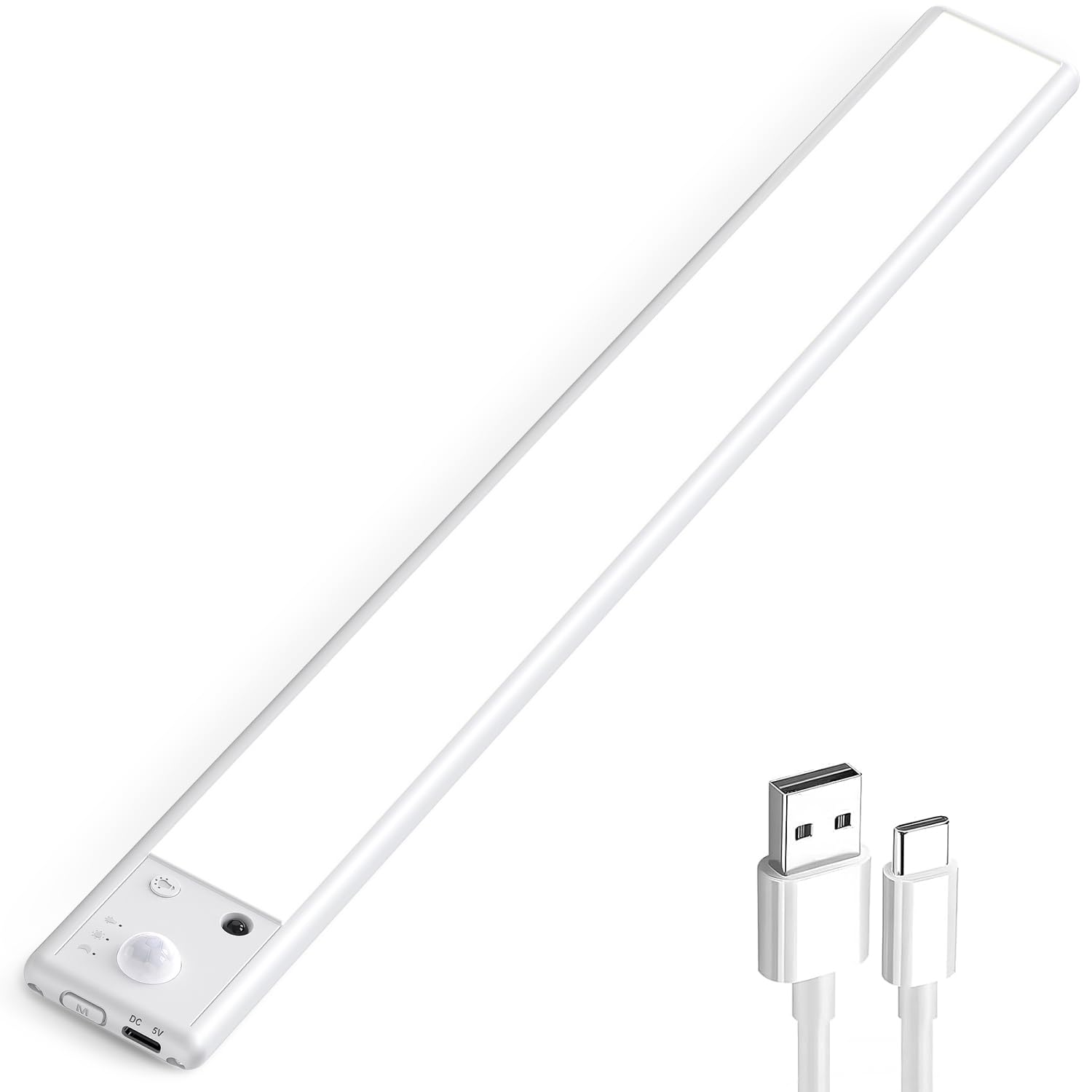 

AuyiHomu Indoor LED Motion Sensor Light, Rechargeable, 30cm Bar Light, Magnet, Remote Control, Stepless Dimming, Color Adjustment, Bright,