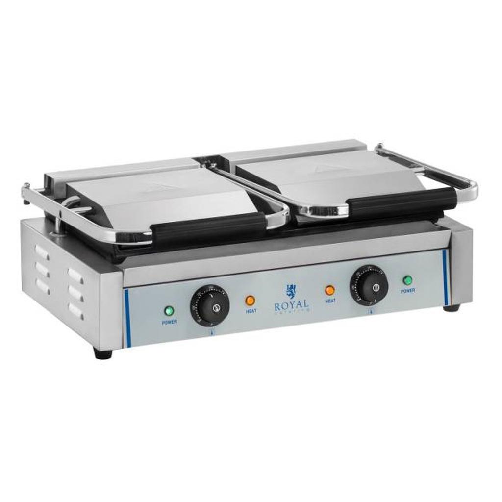 Gril de contact, double face, lisse, 3600W, 230V, Royal Catering